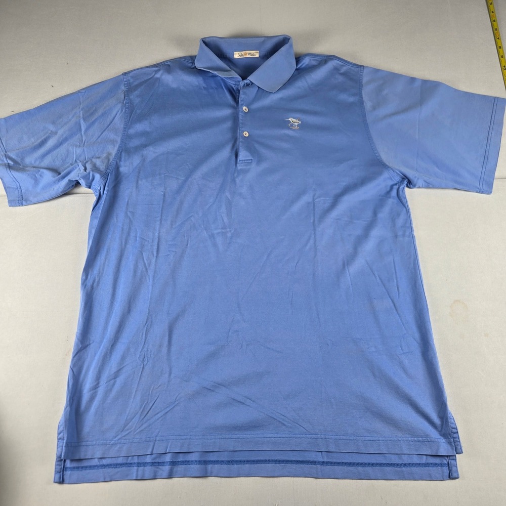 Peter Millar Men's XL Blue Polo Shirt Golf Country Club Shorebird Logo - Picture 5 of 11